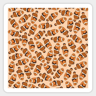 Cute Fish Clownfish Cartoon Pattern, made by EndlessEmporium Sticker